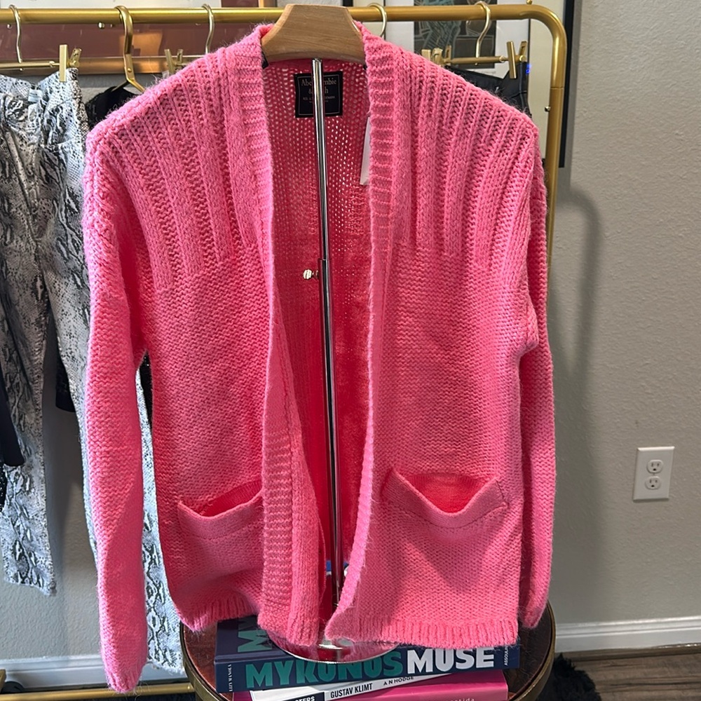 Abercrombie Pink Button Cardigan Sweater